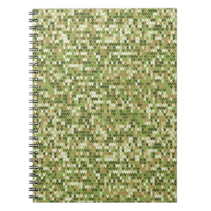 Beautiful granny knit pattern in green olive colou notebook