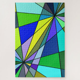 Beautiful Graphic Design Like Stained Glass on a Jigsaw Puzzle