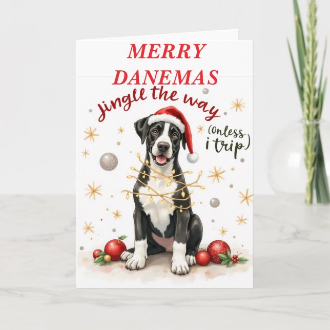 Beautiful Great Dane Christmas Card (Front)