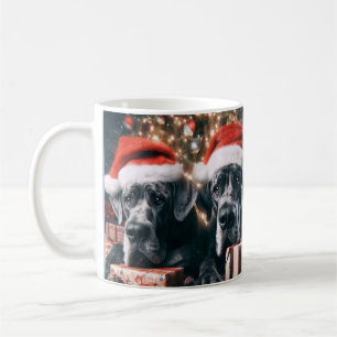 Beautiful Great Dane Dogs Christmas Art Coffee Mug