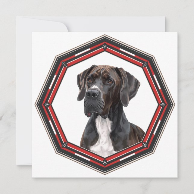 Beautiful Great Dane In A Frame Save The Date (Front)