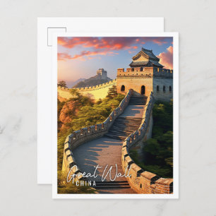 Beautiful Great Wall of China  Postcard