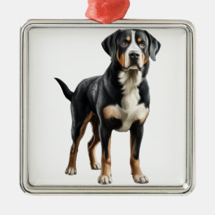 BEAUTIFUL GREATER SWISS MOUNTAIN DOG METAL TREE DECORATION