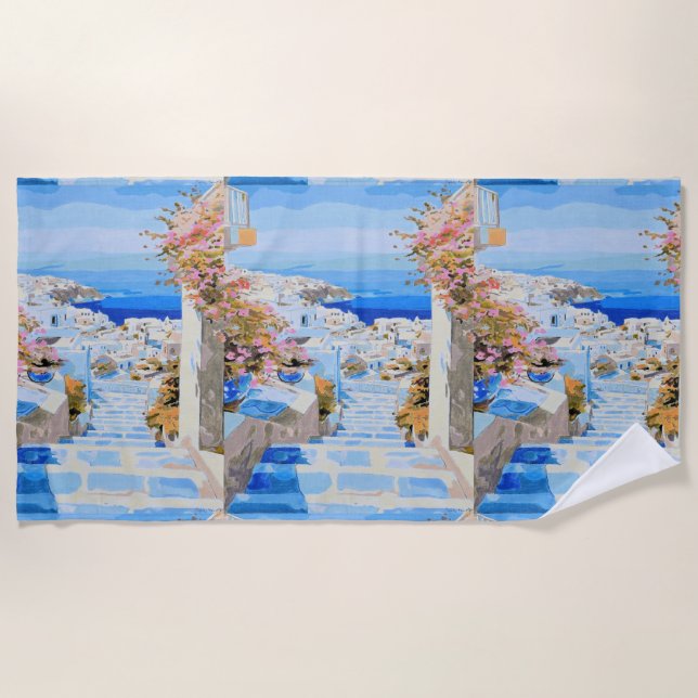 Beautiful Greece 2 beach towel  (Front)