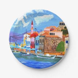 Beautiful Greece paper plate
