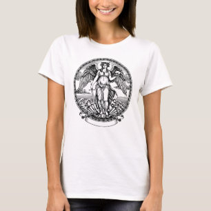 Beautiful Greek winged Angel with sword and skul T-Shirt