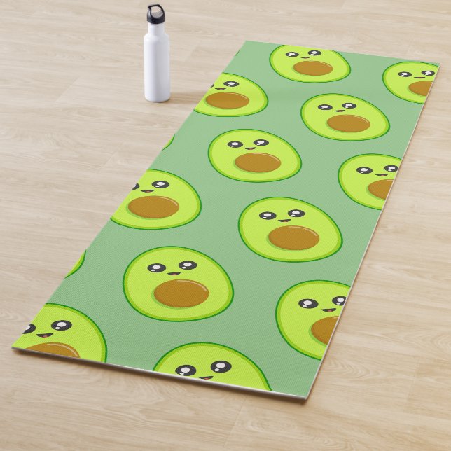 Beautiful Green Avocado Pattern Yoga Mat,  Mat (In Situ)