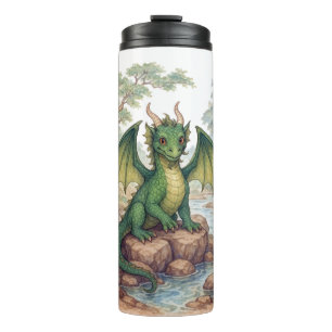 Beautiful green dragon thermal tumbler
