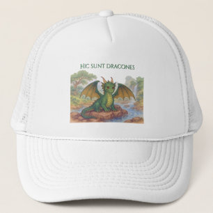 Beautiful green dragon trucker hat