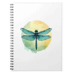 Beautiful Green Dragonfly Watercolor Art Insect Lo Notebook