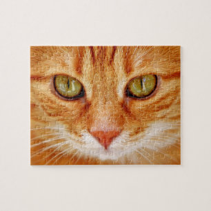 Beautiful Green Eyed Orange Tiger Cat Jigsaw Puzzle