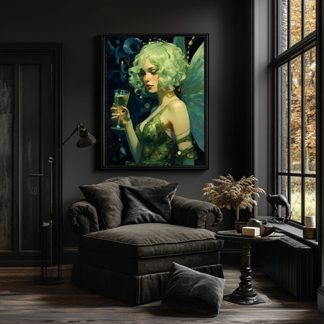 Beautiful Green Fairy Vintage Style Art Poster (Creator Uploaded)