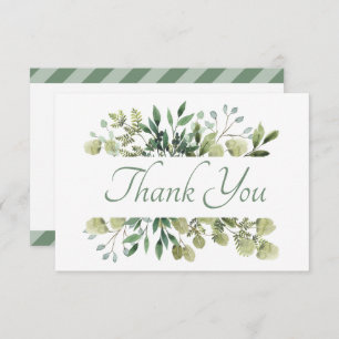 Beautiful Green Foilage Thank You Card