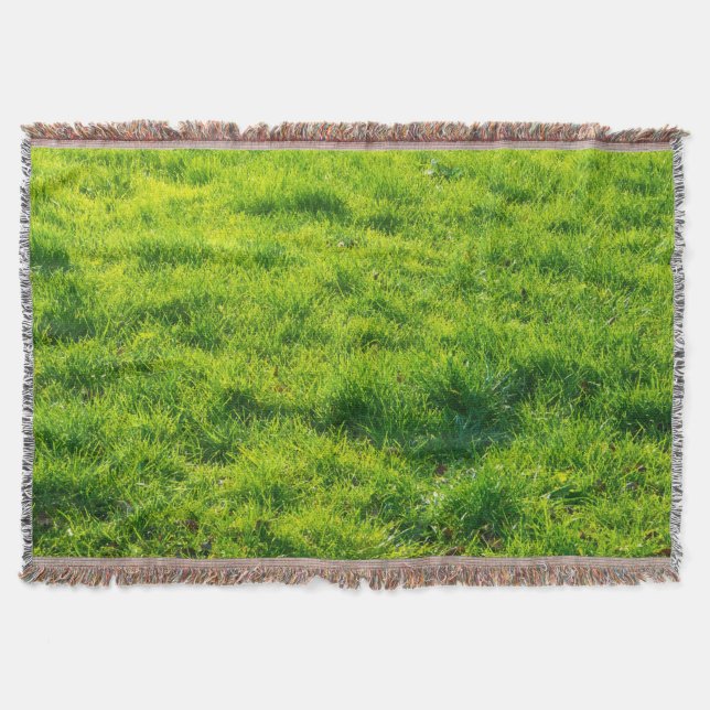 Beautiful Green Grass Pattern Throw Blanket (Front)