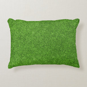 Beautiful green grass texture from golf course decorative cushion