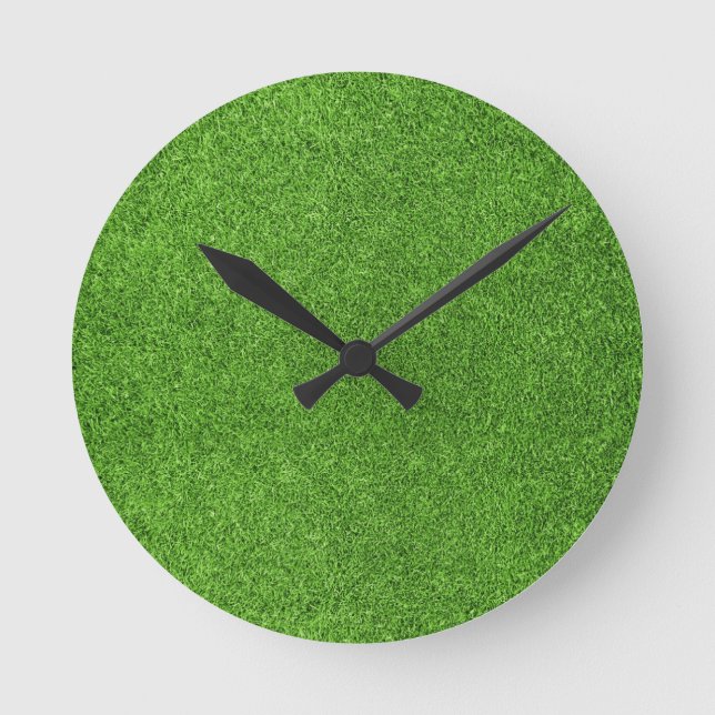 Beautiful green grass texture from golf course round clock (Front)