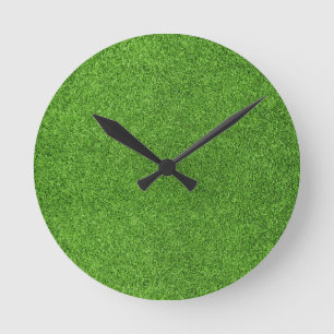 Beautiful green grass texture from golf course round clock