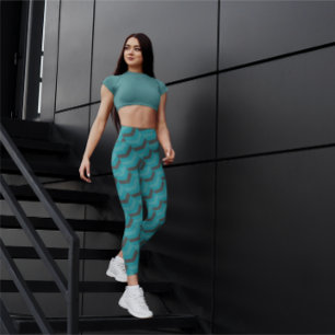 Beautiful Green Herringbone Yoga Leggings