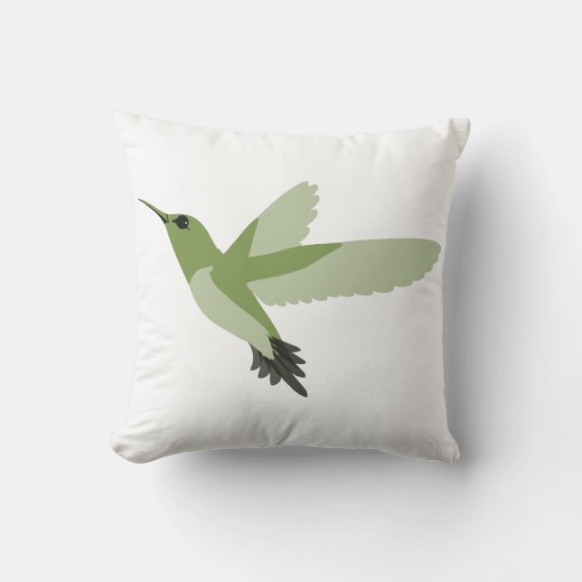 Beautiful Green Hummingbird Cushion (Front)