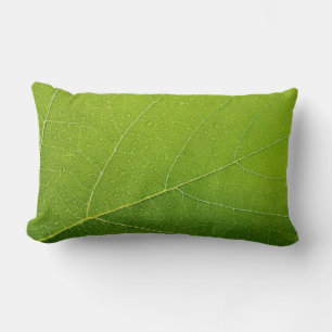 Beautiful Green Leaf Lumbar Cushion