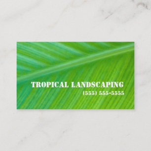 Beautiful Green Leaf Macro Landscaping Business Card
