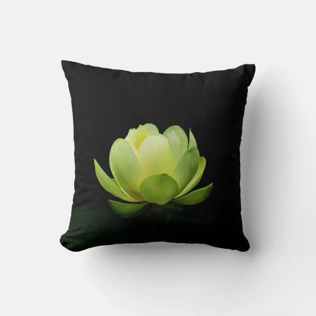 Beautiful Green Lotus , Zen   Cushion (Front)