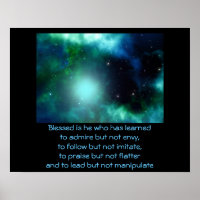Beautiful Green Nebula with Quote