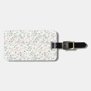 Beautiful Green Orange Blossom Flower Pattern Luggage Tag
