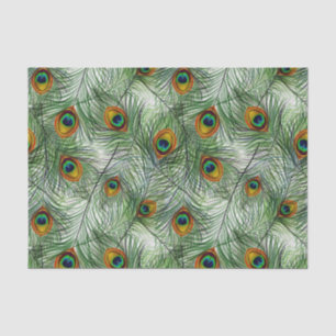 Beautiful Green Peacock Feather Tissue Paper