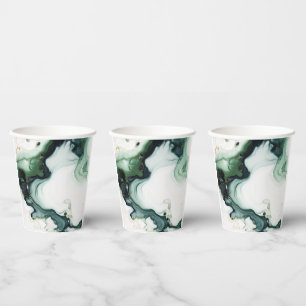 Beautiful Green Turquoise Agate Marble Paper Cups