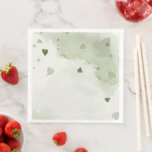 beautiful green watercolor napkin
