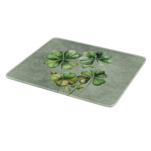 Beautiful Green Watercolor Shamrock Cutting Board