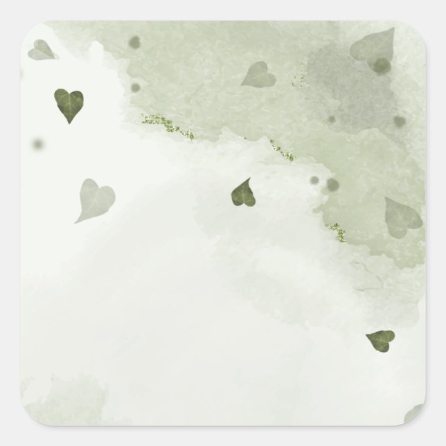  beautiful green watercolor square sticker (Front)