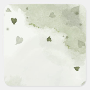 beautiful green watercolor square sticker