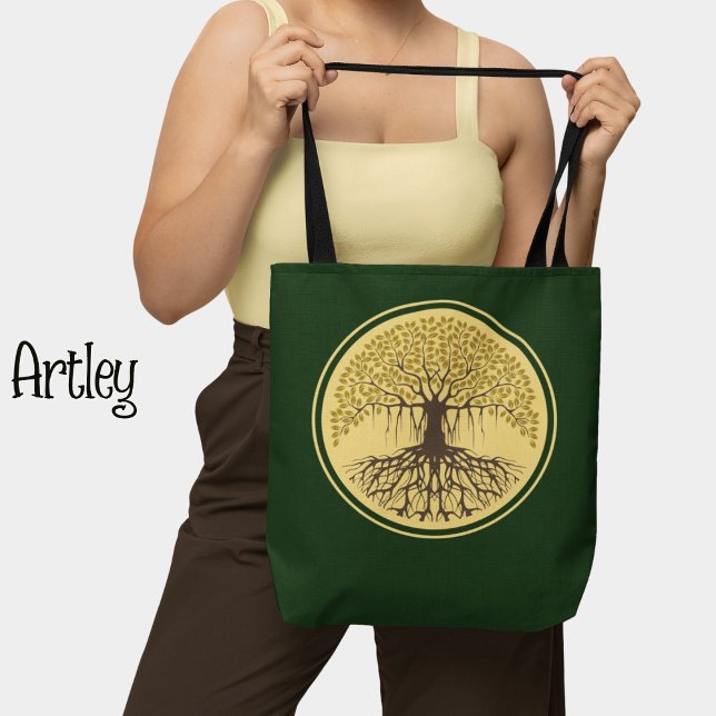 Beautiful Green Yellow Banyan Tree of Life  Tote Bag (Creator Uploaded)
