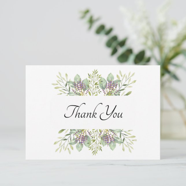 Beautiful Greenery Design Thank You Card (Standing Front)