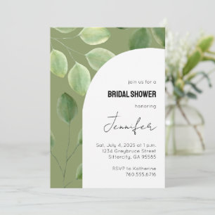 Beautiful greenery eucalyptus leaves invitation 