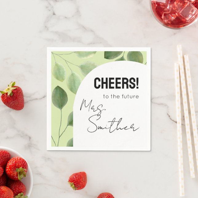 Beautiful greenery eucalyptus leaves invitation  napkin (Insitu)