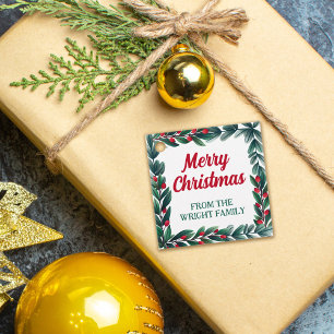 Beautiful Greenery Frame Merry Christmas From Favour Tags