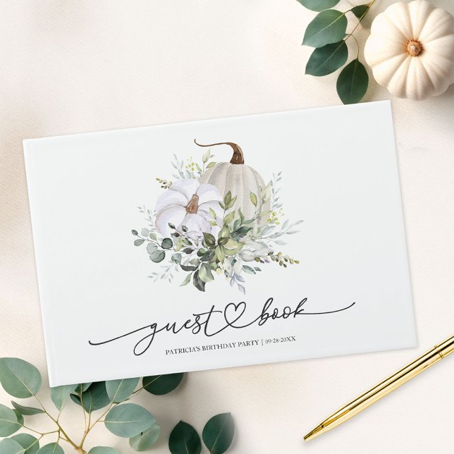 Beautiful Greenery Pumpkin Fall  Guest Book (Creator Uploaded)