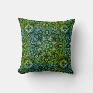 Beautiful Greens And Blues Mandala Cushion