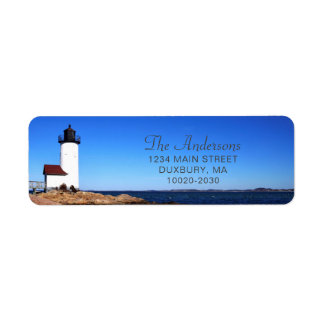 Beautiful Grey Annisquam Lighthouse Return Address