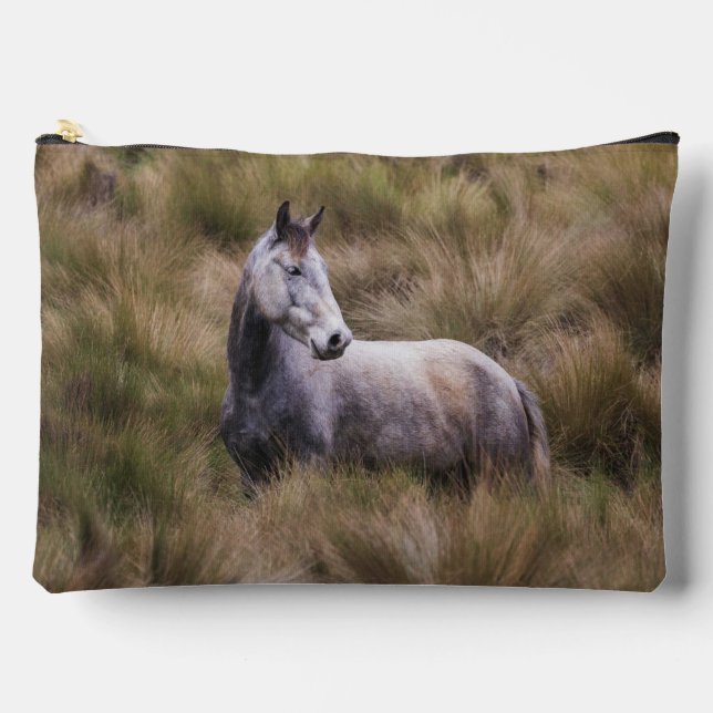 Beautiful Grey Coloured Horse Accessory Pouch (Front)