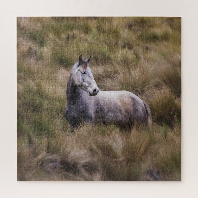 Beautiful Grey Coloured Horse Jigsaw Puzzle (Vertical)