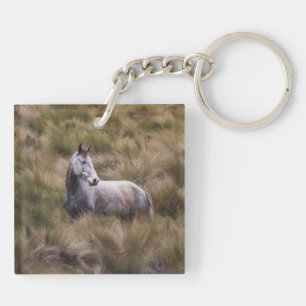 Beautiful Grey Coloured Horse Key Ring