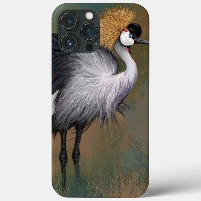 Beautiful Grey Crowned Crane - Painting Case-Mate iPhone Case (Back)