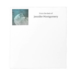 Beautiful Grey Wolf in a Dark Forest Notepad