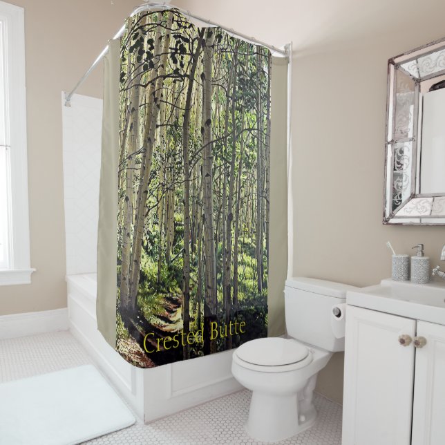 Beautiful Grove of Aspen Trees in Crested Butte Shower Curtain (In Situ)