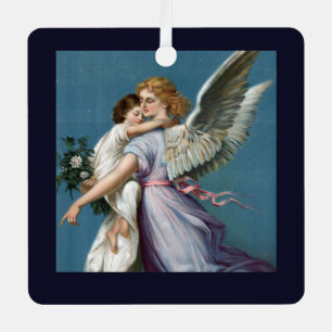 Beautiful Guardian Angel Painting Metal Tree Decoration