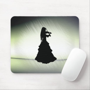 Beautiful Gypsy Girl Plays Violin Green HP Laptop  Mouse Pad